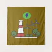 原子力発電所デザイン タペストリー (正面)