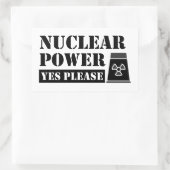 原子力発電Yes声明 長方形シール (バッグ)