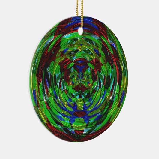 原子反応万華鏡のように千変万化するパターン セラミックオーナメント (右)