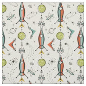 原子子猫ロケット – 緑の月 ファブリック (見本)