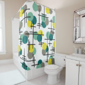 原子年代の分子パターン シャワーカーテン (インサイチュ)