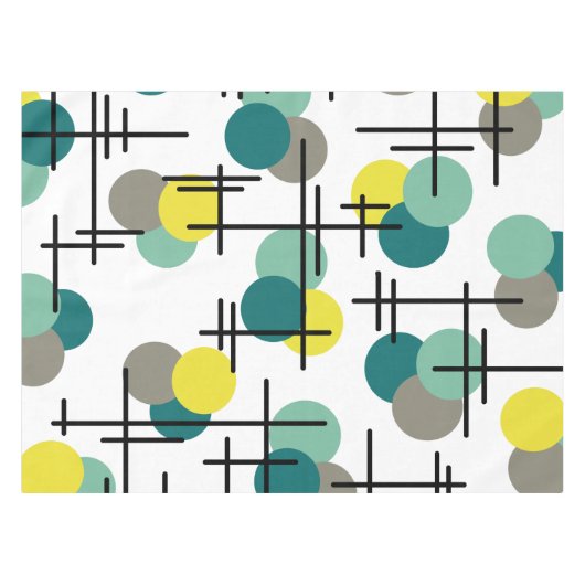 原子年代の分子パターン テーブルクロス (正面(横))