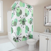 原子年代の分子ミントグリーン シャワーカーテン (インサイチュ)