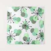 原子年代の分子ミントグリーン タペストリー (正面(横))