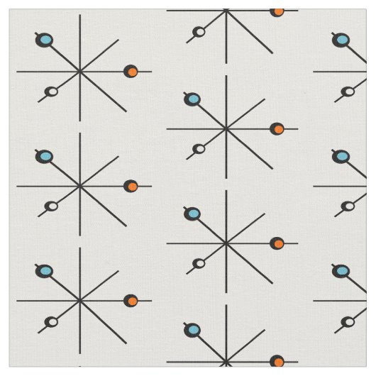 原子年代カスタム背景色軌道プリント ファブリック (クローズアップ)