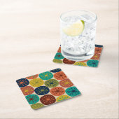 原子年代ドットミッドセンチュリーパタモダンーン スクエアペーパーコースター (インサイチュ)