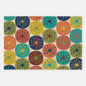 原子年代ドットミッドセンチュリーパタモダンーン ラッピングペーパーシート (正面3)