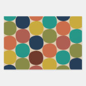 原子年代ドットミッドセンチュリーパタモダンーン ラッピングペーパーシート (正面2)