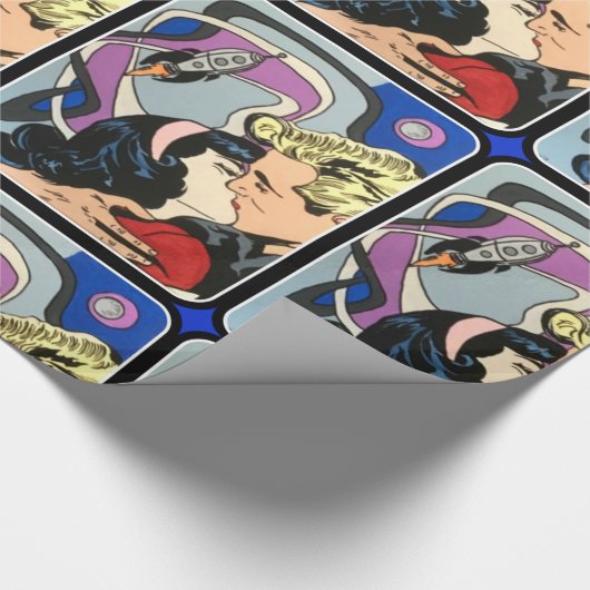 原子抽象芸術aのキスをして別れの絵画 ラッピングペーパー (角)