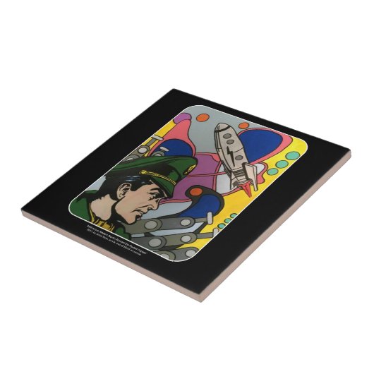 原子抽象芸術aのロケットの大尉の絵画 タイル (側面)