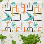 原子星はっきりしたブーメランスクウェアミッドセンチュリー キッチンタオル (折り畳み)