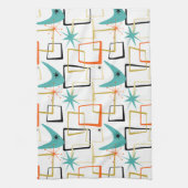 原子星はっきりしたブーメランスクウェアミッドセンチュリー キッチンタオル (縦)