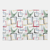 原子星ファンキーブーメランスクウェアミッドセンチュリー キッチンタオル (横)