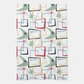 原子星ファンキーブーメランスクウェアミッドセンチュリー キッチンタオル (縦)