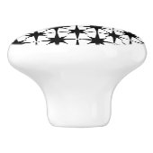 原子星ミッドセンチュリーモダンブラックとホワイト セラミックノブ (側面)