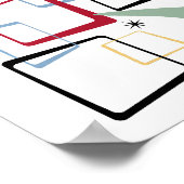 原子星星とブーメランミッドセンチュリー ポスター (角)