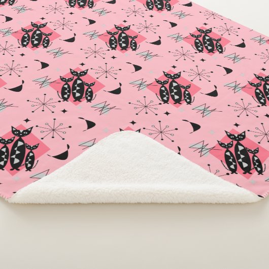 原子星爆発モダンミッドセンチュリー猫 シェルパブランケット (3/4)