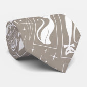 原子星猫ミッドセンチュリーモダンクリスマスMCM ネクタイ (ロール)