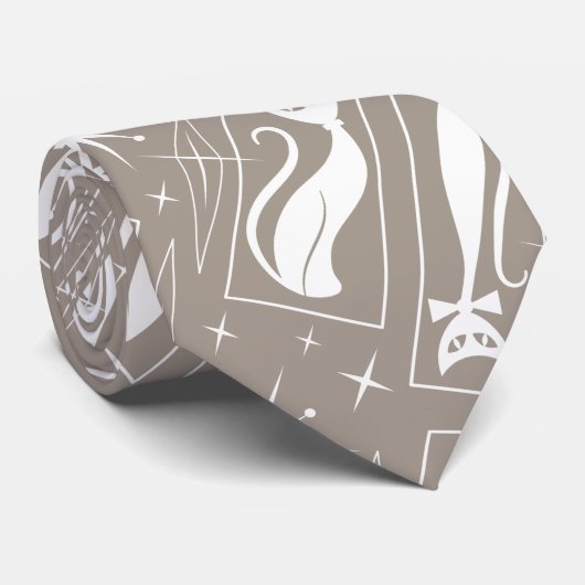 原子星猫ミッドセンチュリーモダンクリスマスMCM ネクタイ (ロール)