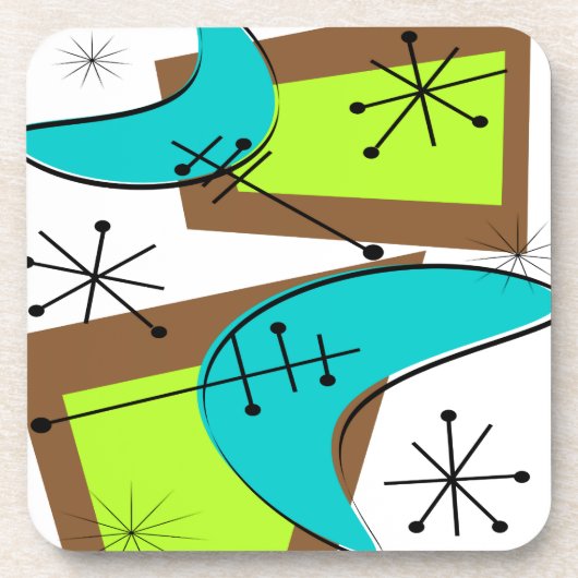 原子時代によってインスパイアブーメランのデザイン コースター (正面)