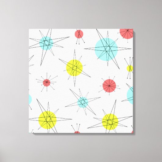 原子時代のカラフル惑星 キャンバスプリント (正面)