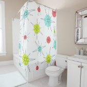 原子時代のカラフル惑星 シャワーカーテン (インサイチュ)