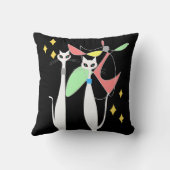 原子時代の世紀半ばのモダンのカッコいい猫の可動装置 クッション (裏面)