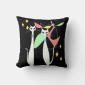 原子時代の世紀半ばのモダンのカッコいい猫の可動装置 クッション (正面)