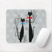 原子時代の世紀半ばのモダンのカッコいい猫の組 マウスパッド (マウス)