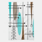 原子時代の世紀半ばのモダンの抽象芸術 キッチンタオル (縦)