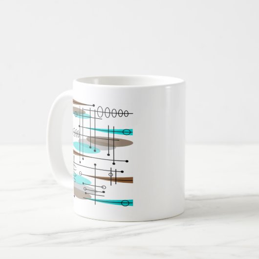 原子時代の世紀半ばのモダンの抽象芸術 コーヒーマグカップ (正面左)