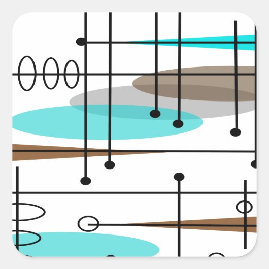 原子時代の世紀半ばのモダンの抽象芸術 スクエアシール (正面)