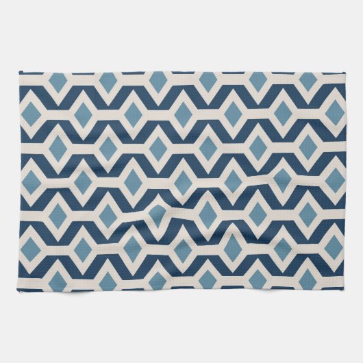 原子時代の刺激を受けたで幾何学的なパターン キッチンタオル (横)