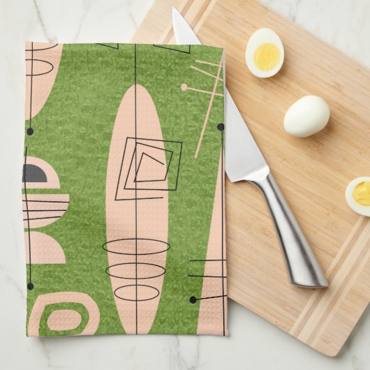 原子時代の刺激を受けたなランチョンマット#1B キッチンタオル (四つ折り)