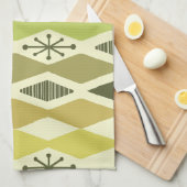 原子時代の幾何学的な文字 キッチンタオル (四つ折り)