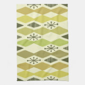 原子時代の幾何学的な文字 キッチンタオル (縦)