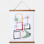 原子時代の抽象芸術広場ミッドセンチュリー 吊り下げ型タペストリー (正面)