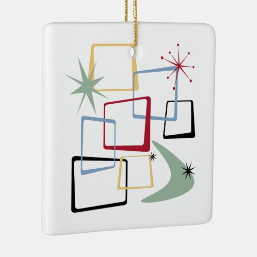 原子時代の正方形スターズブーメランミッドセンチュリー セラミックオーナメント (右)