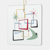 原子時代の正方形スターズブーメランミッドセンチュリー セラミックオーナメント (左)