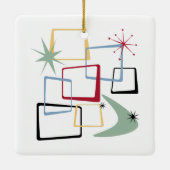 原子時代の正方形スターズブーメランミッドセンチュリー セラミックオーナメント (裏面)