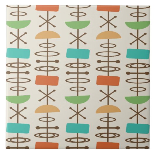 原子時代の記号数々のの色 タイル (正面)