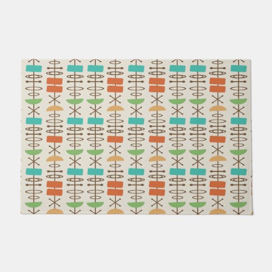 原子時代の記号数々のの色 ドアマット (正面)