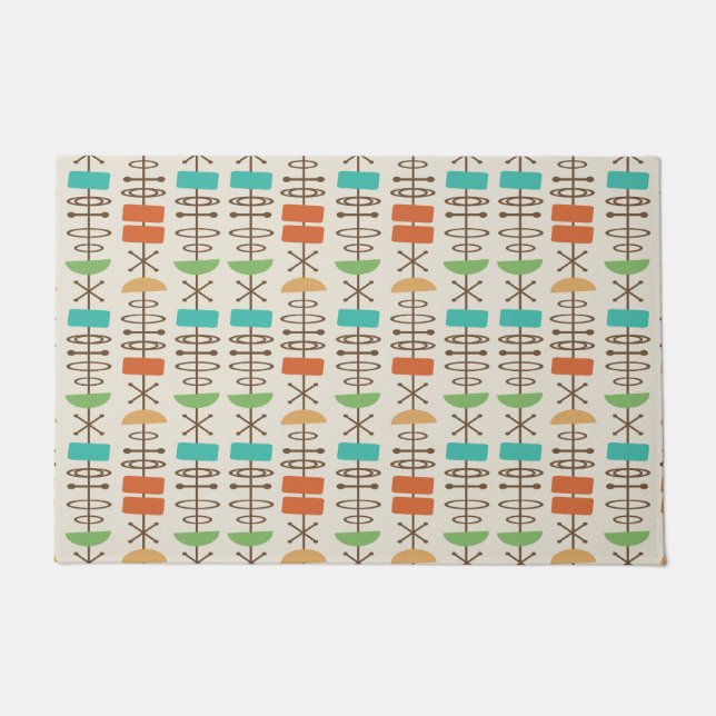 原子時代の記号数々のの色 ドアマット (正面)