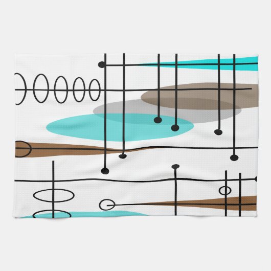 原子時代インスパイア半世紀デザイン13 キッチンタオル (横)
