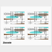 原子時代インスパイア半世紀デザイン13 長方形シール (シート)