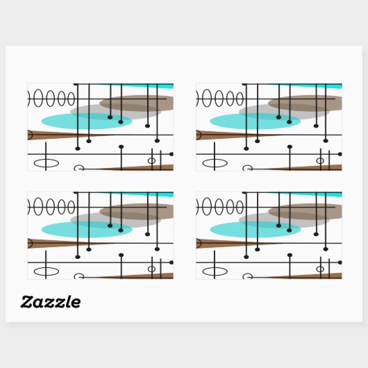 原子時代インスパイア半世紀デザイン13 長方形シール (シート)