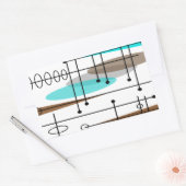 原子時代インスパイア半世紀デザイン13 長方形シール (封筒)