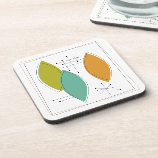 原子時代オーナメントミッドセンチュリー コースター (左側)