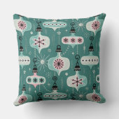 原子時代クリスマスオーナメントティール(緑がかった色)© studioxtine クッション (裏面)