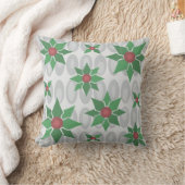 原子時代クリスマスホリーシルバー クッション (ブランケット)